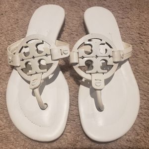 Tory Burch Miller 2 White Leather Sandals Size 7